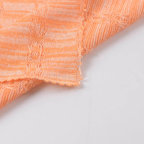 Orange Textured Jersey Knit, Poly-Viscose