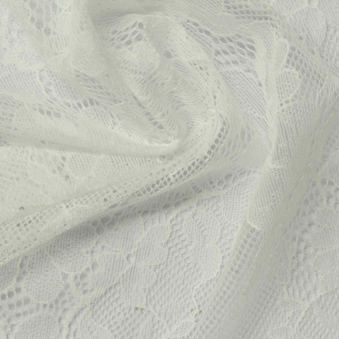 Off-White Floral Lace, Nylon, 80 gsm