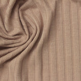 Polyester Viscose Stretch Rib Knit Fabric, 230 gsm, 130 cm — Beige — photo 2