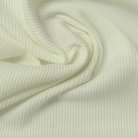 White Ribbed Rib Knit, Polyester