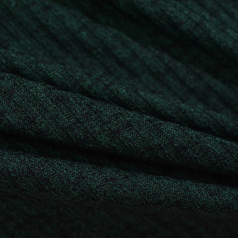 Dark Green Heather Rib Knit, Poly-Viscose