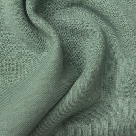 Brushed Cotton Polyester French Terry Fabric, 280 gsm, 180 cm — Green