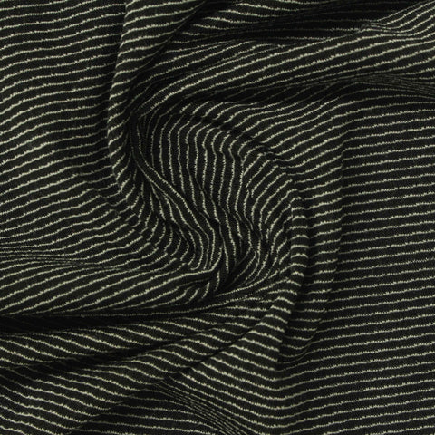 Light Grey Horizontal-Stripe Jersey Knit, Poly-Viscose, 140 gsm