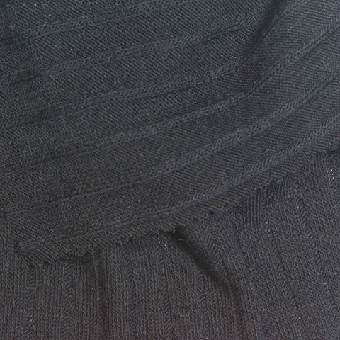 Polyester Viscose Stretch Rib Knit Fabric, 217 gsm, 165 cm — Black
