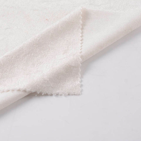 100% Polyester French Terry Fabric, 245 gsm, 170 cm — White