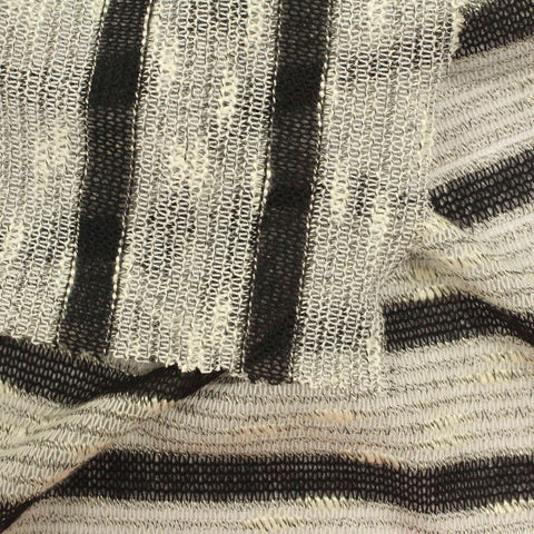 Black Stripes Chunky Knit, Poly-Viscose, 146 gsm