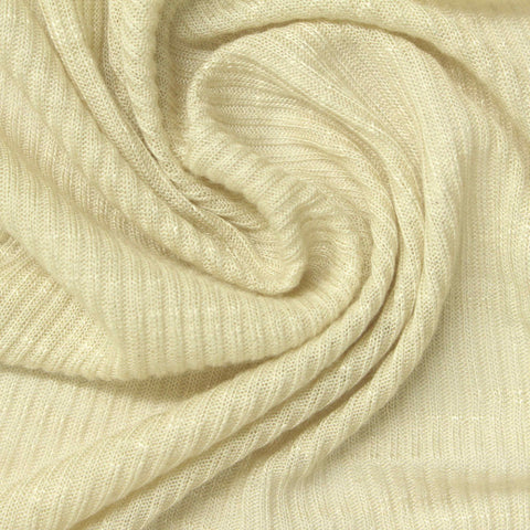 Slub 100% Viscose Rib Knit Fabric, 100 gsm, 127 cm — Beige