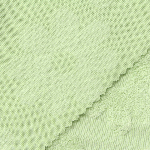 Light Green Floral Jacquard, Cotton-Poly, 240 gsm