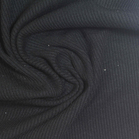 Black Ribbed Rib Knit, Viscose