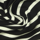 Black Horizontal-Stripe Ponte Knit, Viscose-Nylon — photo 2