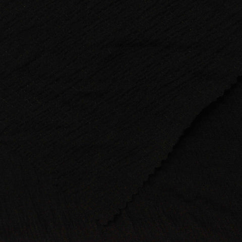 Polyester Stretch Crepe Fabric, 165 gsm — Black