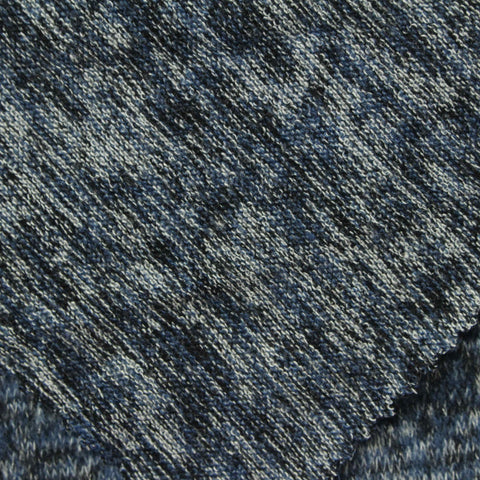 Blue Marl Jersey Knit, Viscose-Poly, 250 gsm
