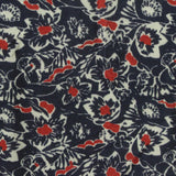 Navy Floral Jersey Knit, Polyester — photo 2
