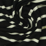 Black Horizontal-Stripe Jersey Knit, Viscose — photo 2