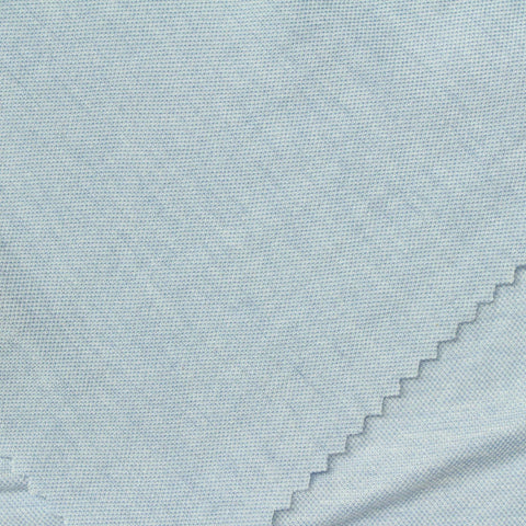Light Blue Heathered-Marl Piqué Knit, Viscose-Nylon