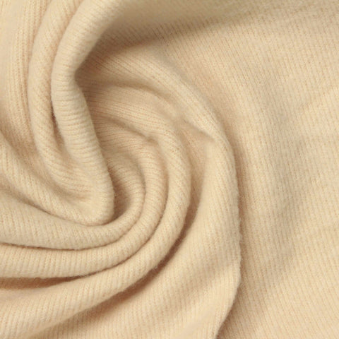 Polyester Viscose Rib Knit Fabric, 310 gsm, 167 cm — Beige