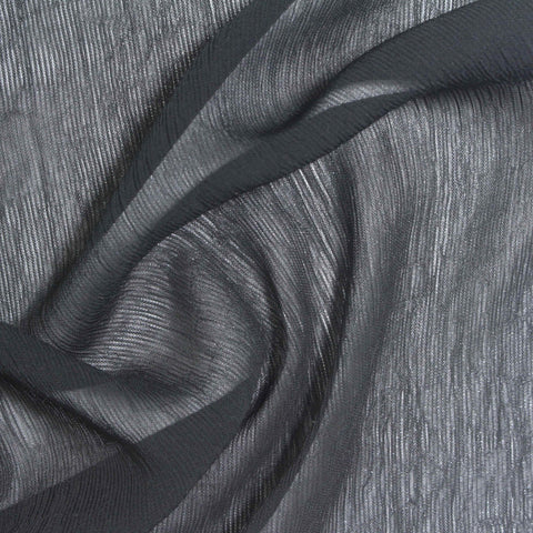 Dark Grey Tone-on-Tone Chiffon, Polyester