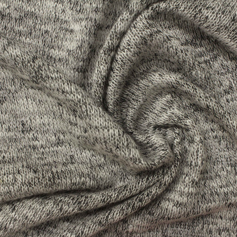 Heather Grey Marl Chunky Knit, Viscose-Poly, 165 gsm