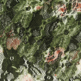 Dark Green Floral Lace, Nylon-Spandex — photo 2