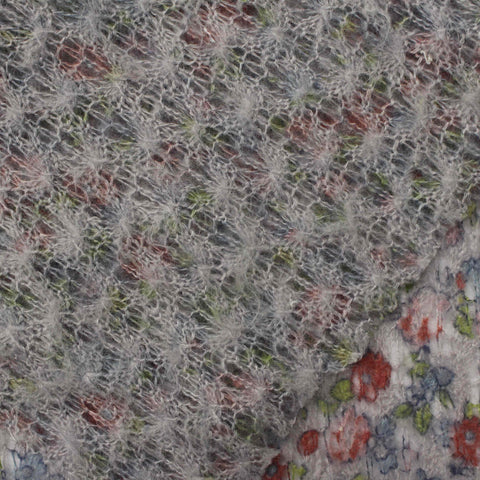 Red Flowers Knit, Acrylic