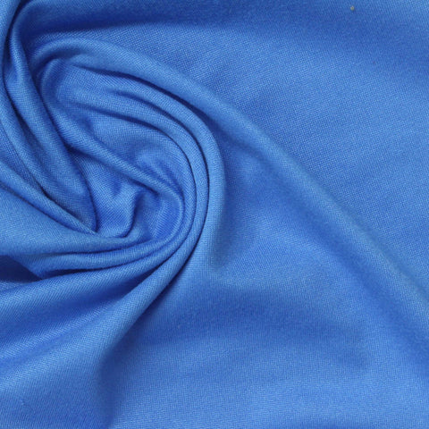 Polyester Stretch Milk Silk Knit Fabric, 150 gsm, 164 cm — Blue