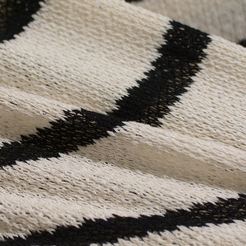 Off-White Horizontal-Stripe Knit, Cotton
