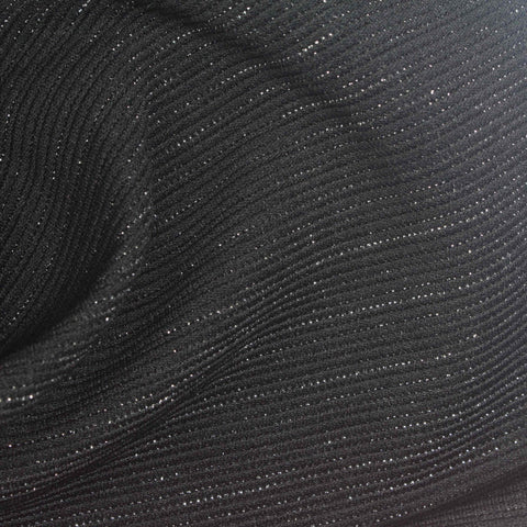 Black Horizontal-Stripe Knit, Polyester, 280 gsm
