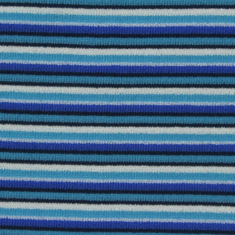 Blue Horizontal-Stripe French Terry, Polyester