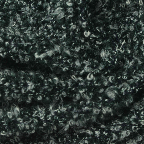 Dark Green Marl Sherpa Fleece, Polyester, 315 gsm