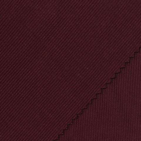Viscose Stretch Rib Knit Fabric, 230 gsm, 120 cm — Red, ref EF-268196