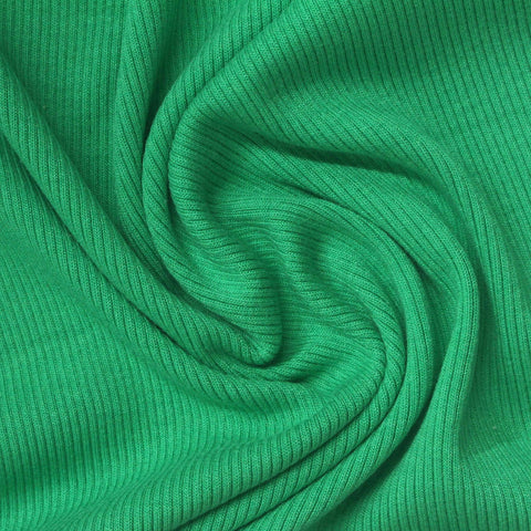 Green Ribbed Rib Knit, Modal-Tencel Lyocell