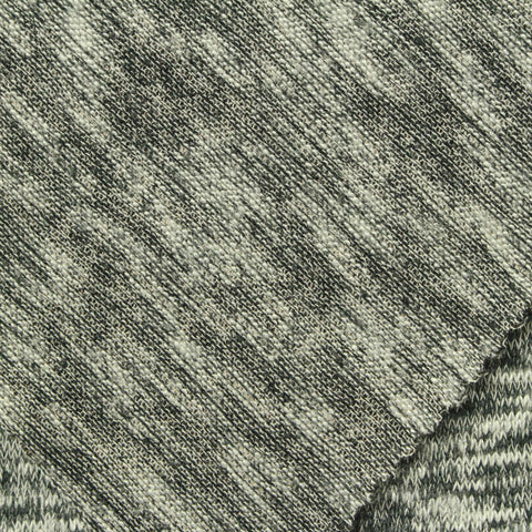 Dark Grey Heathered-Marl Jersey Knit, 190 gsm