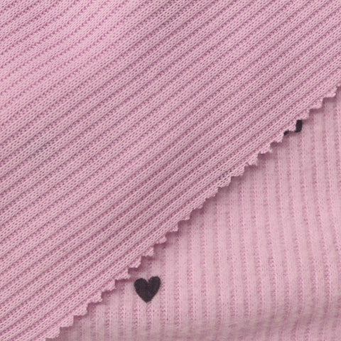 Dark Grey Hearts Rib Knit, Polyester