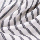 White Horizontal-Stripe Ponte Knit, Viscose-Poly — photo 2