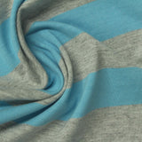 Blue Horizontal-Stripe Jersey Knit, Cotton-Poly — photo 2