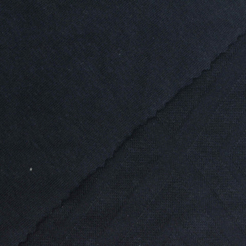 Navy Geometric-Diamond Pointelle Knit, Cotton