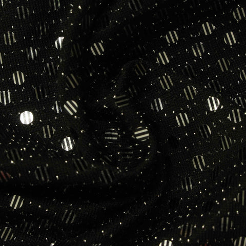 Black Circles Jersey Knit, Polyester