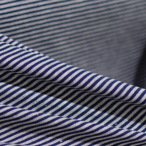 Navy Horizontal-Stripe Knit, Viscose, 220 gsm