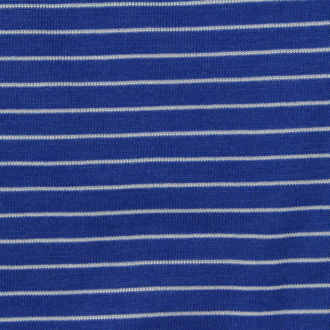 White Stripes Jersey Knit, Poly-Cotton, 147 gsm