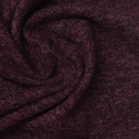 Dark Red Marl Chunky Knit, Poly-Viscose, 210 gsm