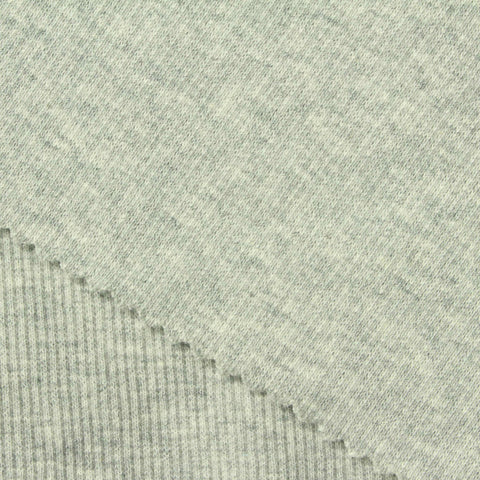 Cotton Stretch Rib Knit Fabric, 260 gsm, 110 cm — Grey