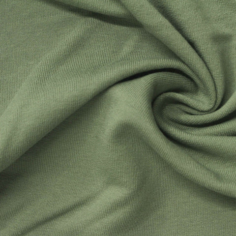 Cotton Stretch French Terry Fabric, 200 gsm, 162 cm — Green