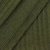 Olive Stripe Rib Knit, Polyester — photo 2
