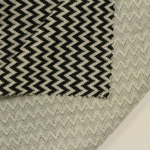 Black Zigzag Jacquard, Polyester, 220 gsm