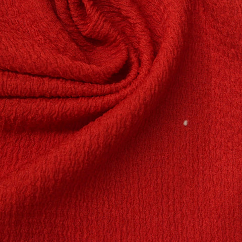Polyester Stretch Crepe Fabric, 160 gsm, 140 cm — Red