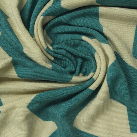 Teal Geometric Knit, Viscose