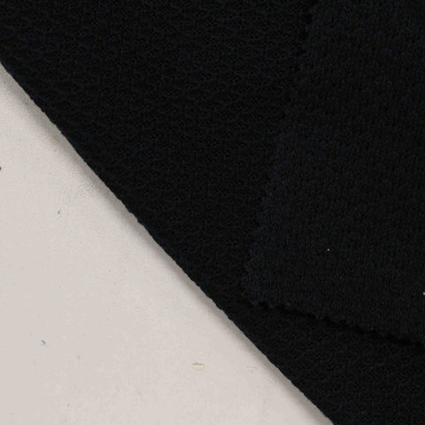 Cotton Polyester Chunky Knit Fabric, 210 gsm, 140 cm — Black