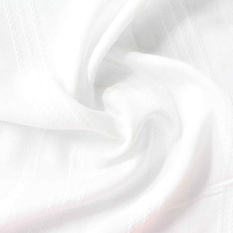 White Vertical-Stripe Jacquard, Cotton