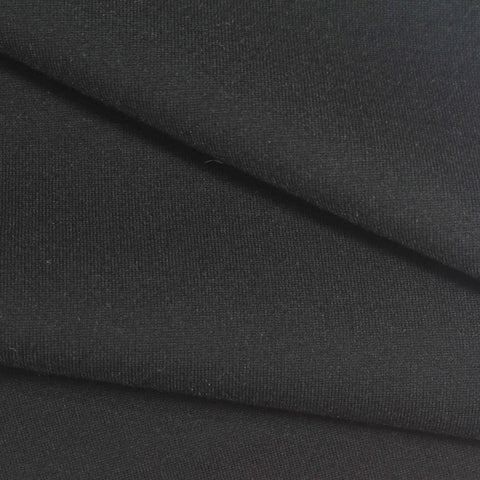 Viscose Nylon Stretch Ponte Knit Fabric, 400 gsm, 167 cm — Black