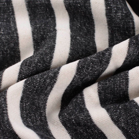 Black Stripes French Terry, Cotton